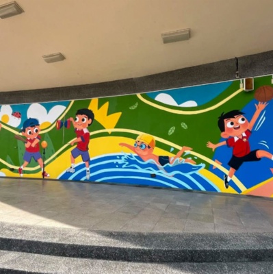 高雄市五權國小升旗台彩繪