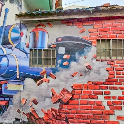 集集鎮玉映里庄子巷、玉映巷道既有圍牆3D彩繪