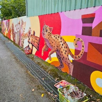 集集鎮玉映里庄子巷、玉映巷道既有圍牆3D彩繪