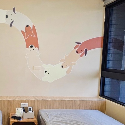 東港奶油田民宿牆面彩繪