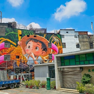 彰化溪洲故事館牆面彩繪